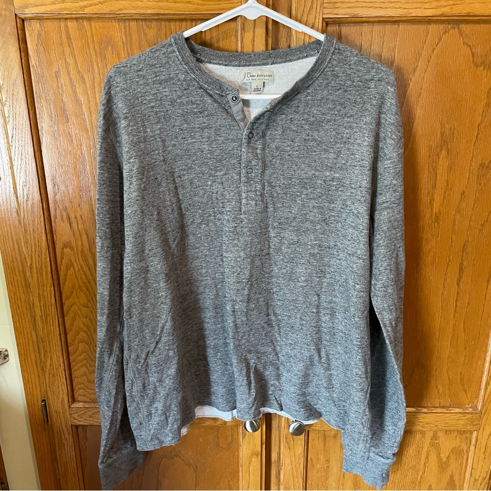 J Crew Double Knit Henley shirt